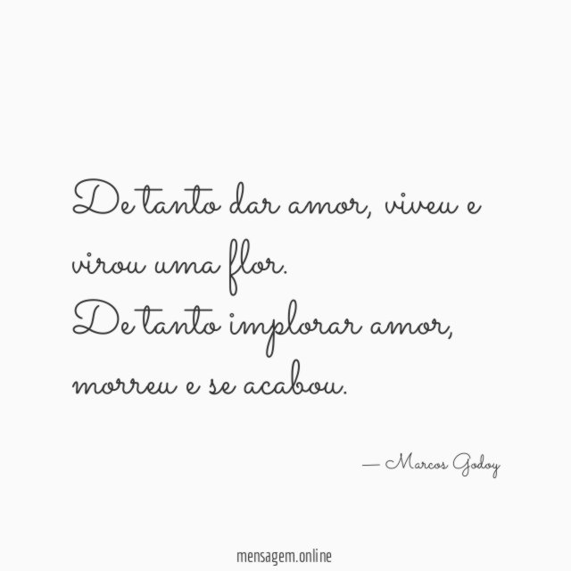 De tanto dar amor