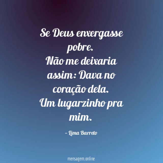 Se Deus enxergasse pobre