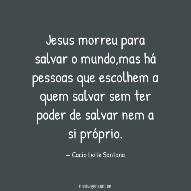 Jesus morreu para salvar o mundo