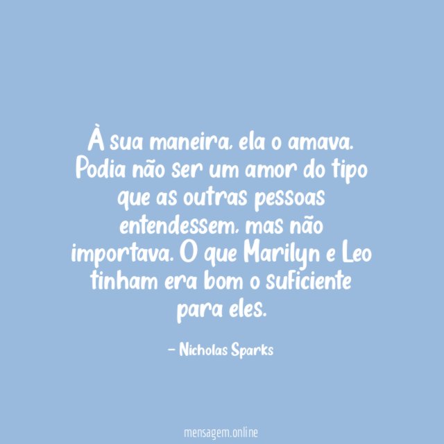 À sua maneira