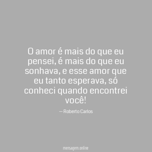 O amor é mais do que eu pensei
