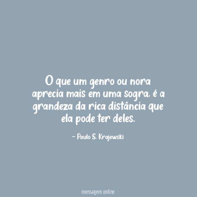 O que um genro ou nora aprecia mais em uma sogra