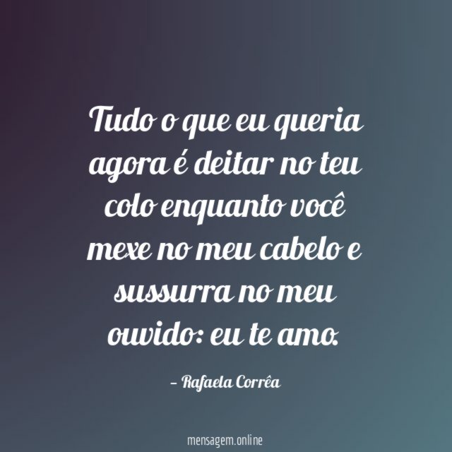 Tudo o que eu queria agora é deitar