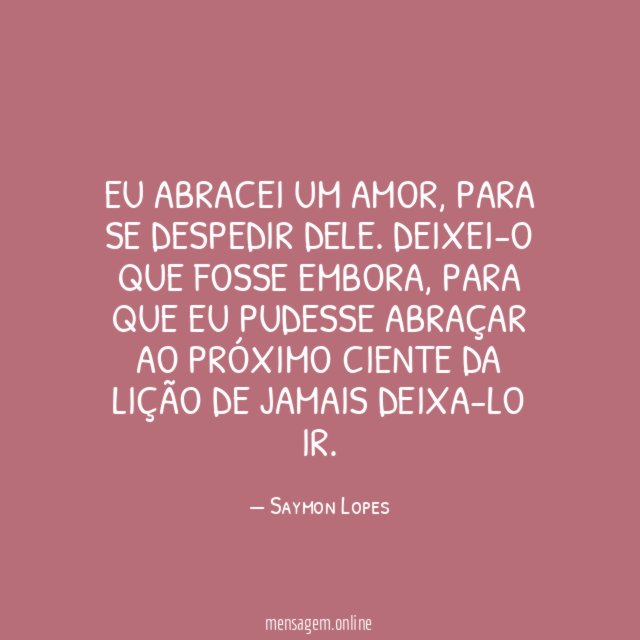 Eu abracei um amor
