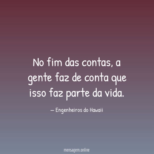 No fim das contas