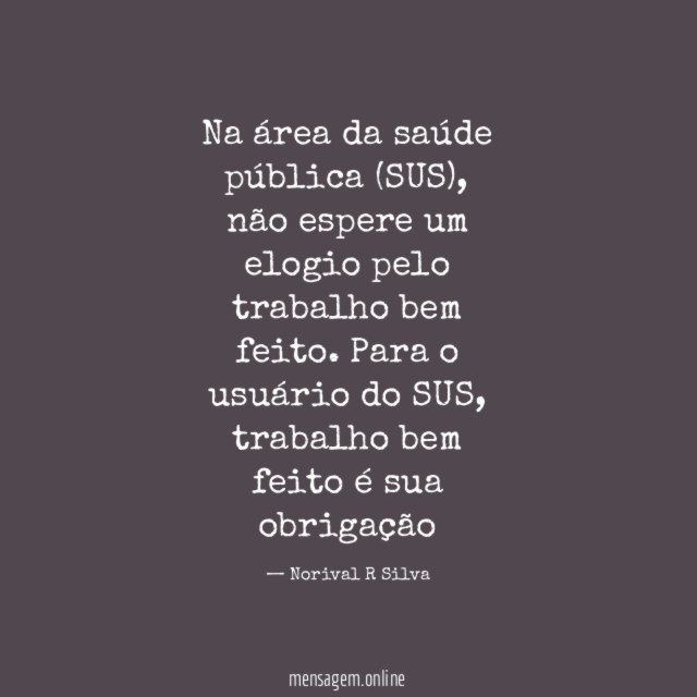 Na área da saúde pública (SUS)