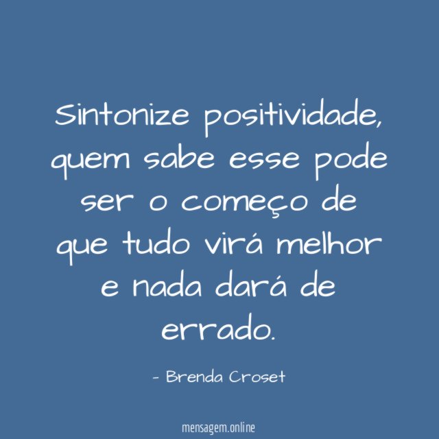 Sintonize positividade
