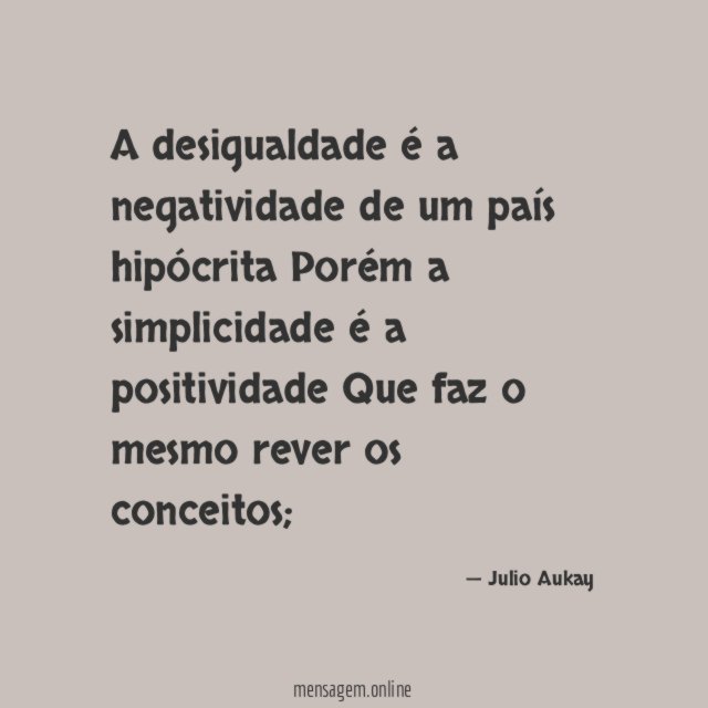 A desigualdade é a negatividade de um país