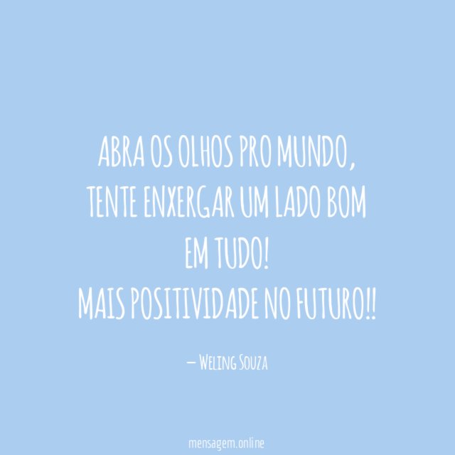 Abra os olhos pro mundo