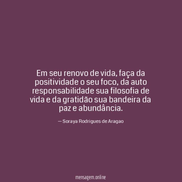 Em seu renovo de vida