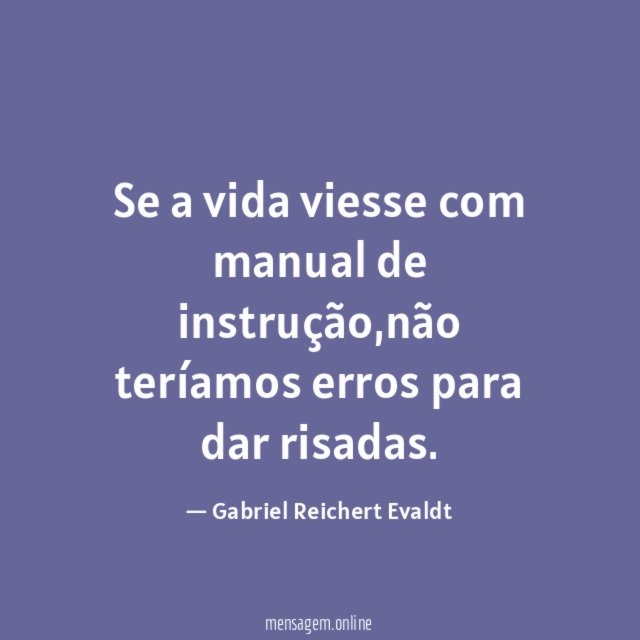 Se a vida viesse com manual de instrução