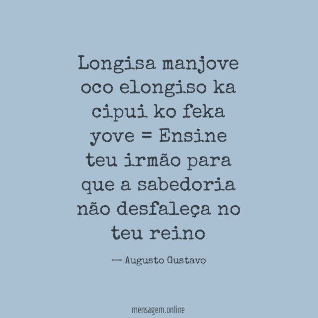 Longisa manjove oco elongiso ka cipui ko feka