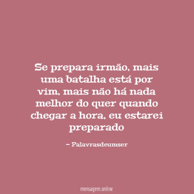 Se prepara irmão