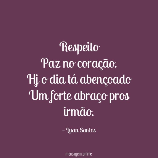 Respeito Paz no coração