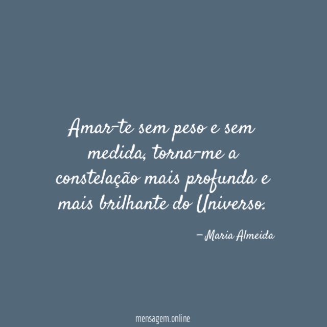 Amar-te sem peso e sem medida