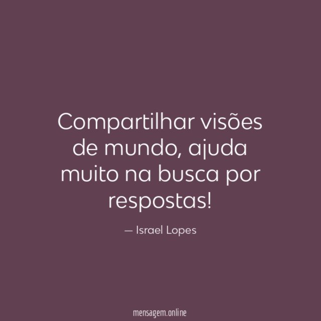 Compartilhar visões de mundo