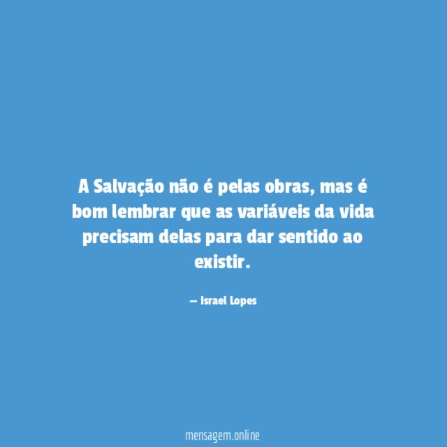 A Salvação não é pelas obras