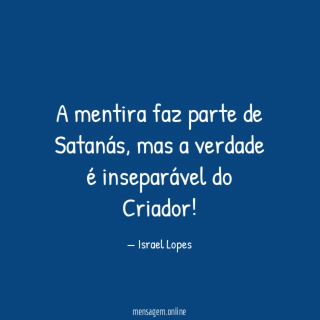 A mentira faz parte de Satanás