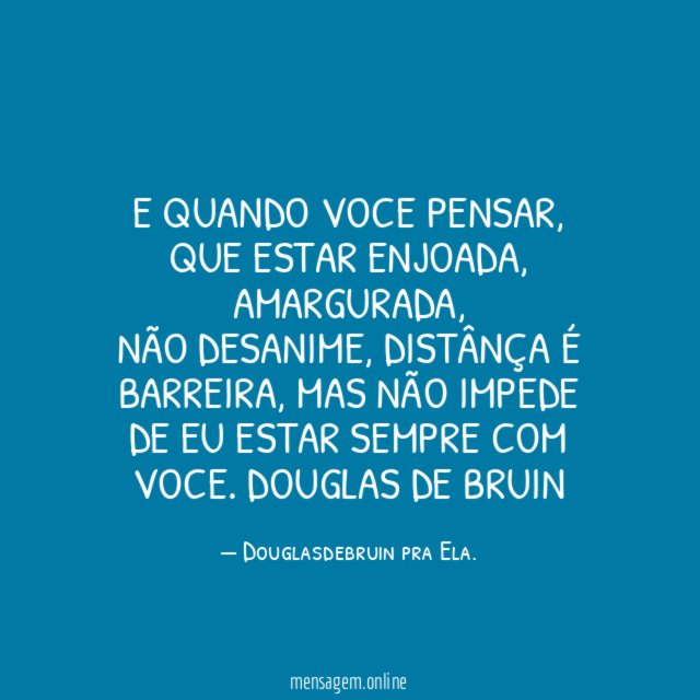 E quando voce pensar