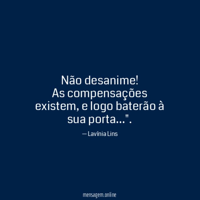 Não desanime