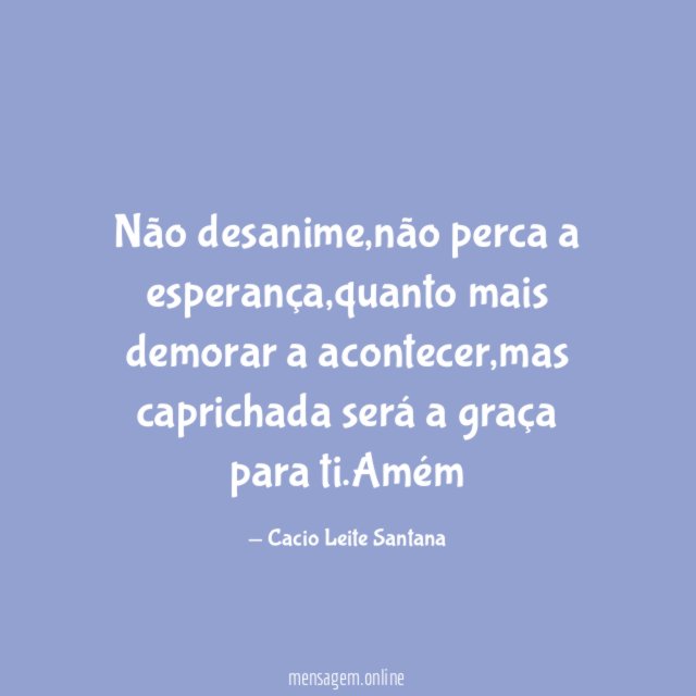 Não desanime