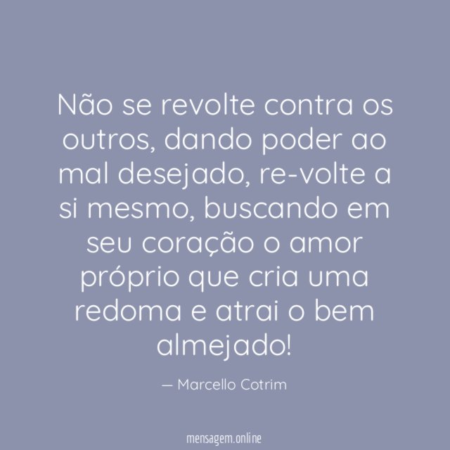 Não se revolte contra os outros