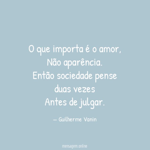 O que importa é o amor