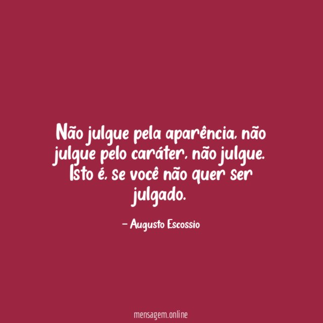 Não julgue pela aparência