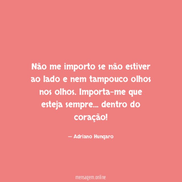 Não me importo se não estiver ao lado