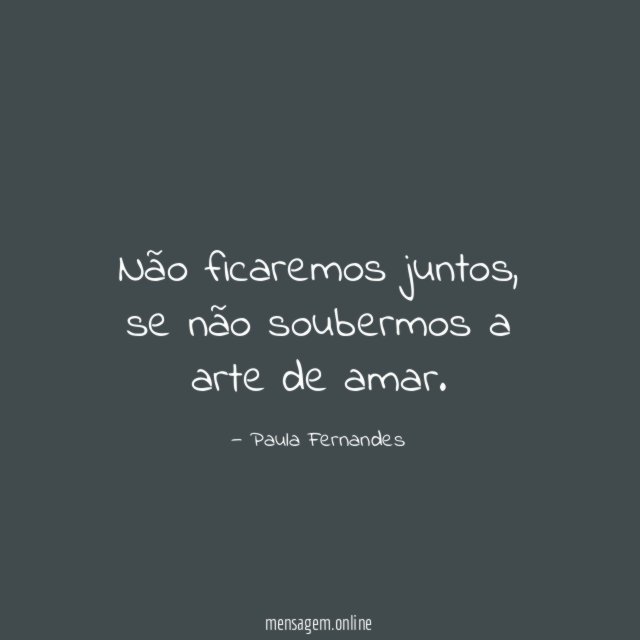 Não ficaremos juntos