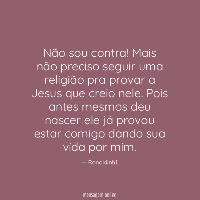 Não sou contra