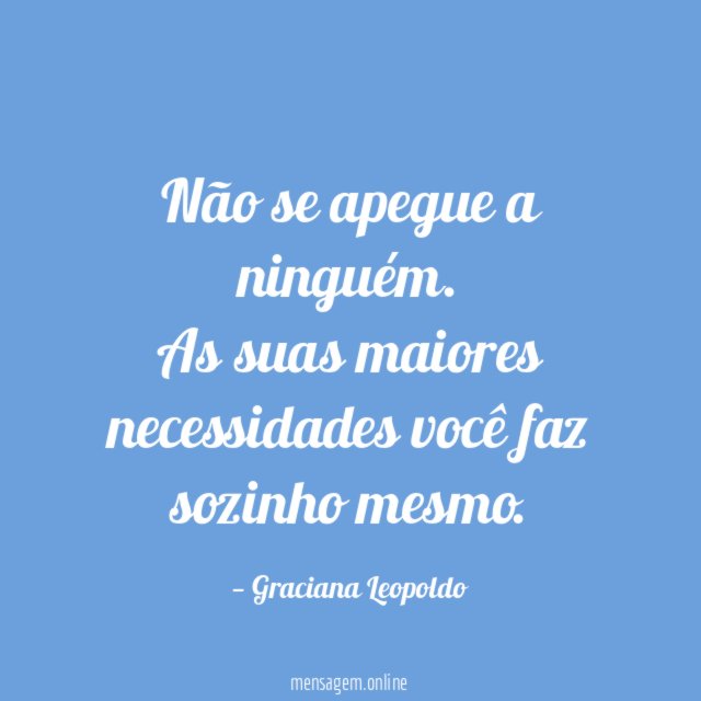 Não se apegue a ninguém