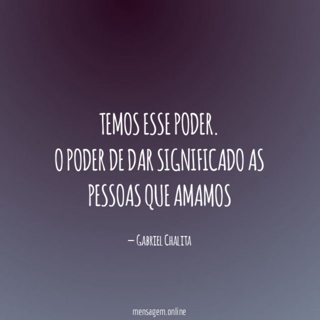 Temos esse poder