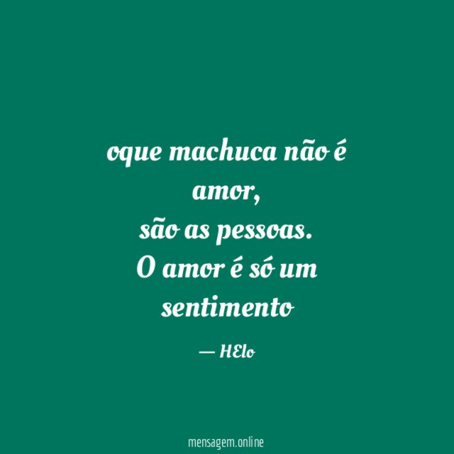 oque machuca não é amor