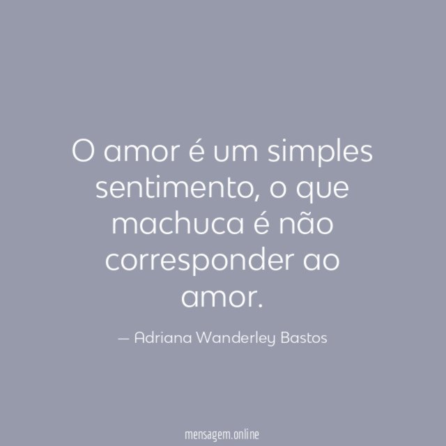 O amor é um simples sentimento