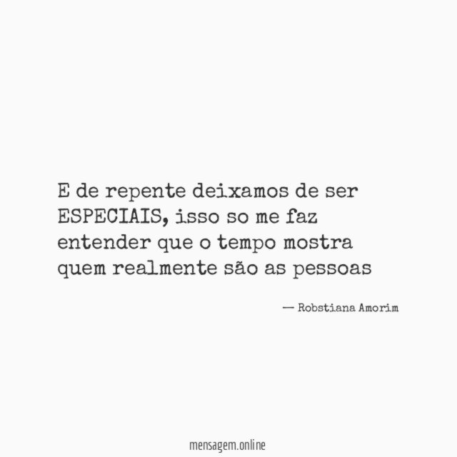 E de repente deixamos de ser ESPECIAIS