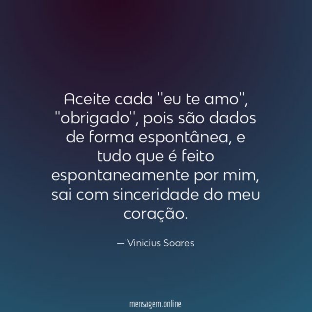Aceite cada ''eu te amo''
