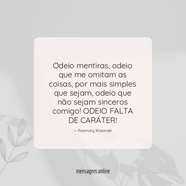 Odeio mentiras