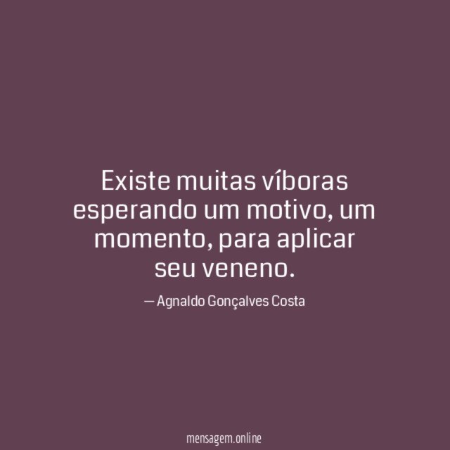 Existe muitas víboras esperando um motivo