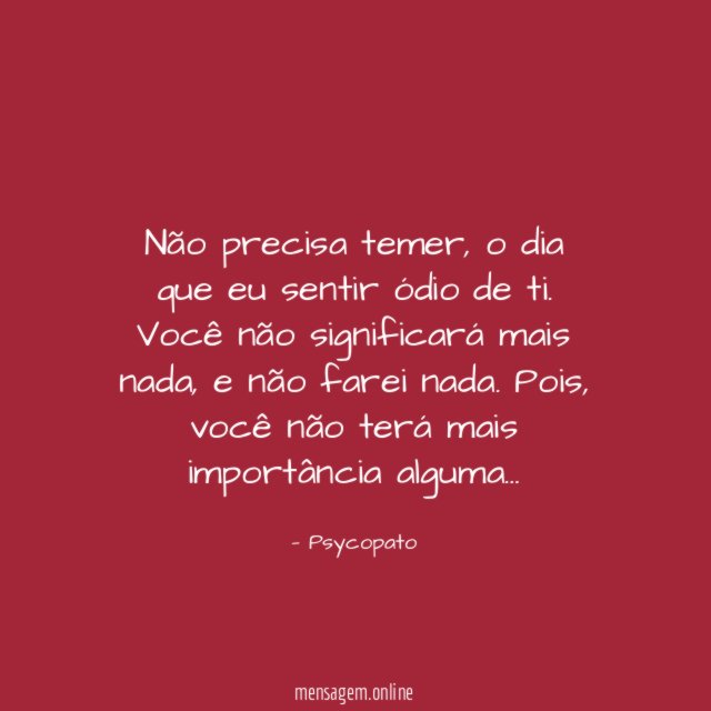 Não precisa temer
