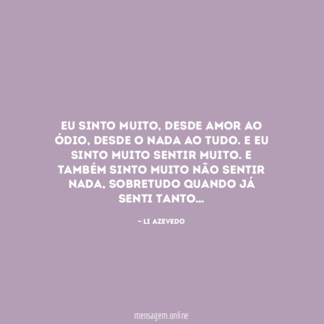 Eu sinto muito