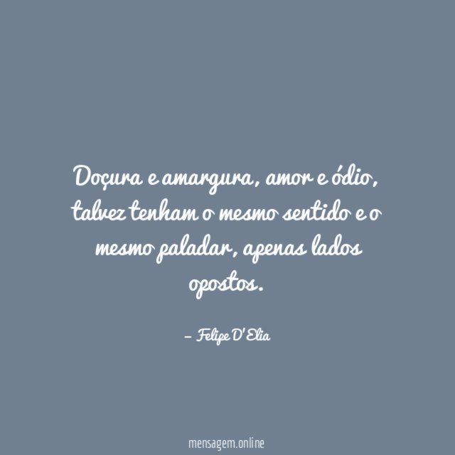 Doçura e amargura
