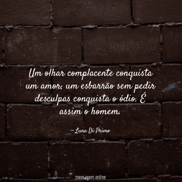 Um olhar complacente conquista um amor