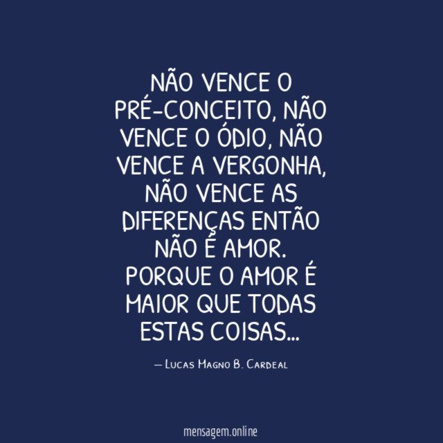 Não vence o pré-conceito