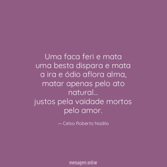 uma faca feri e mata uma besta dispara