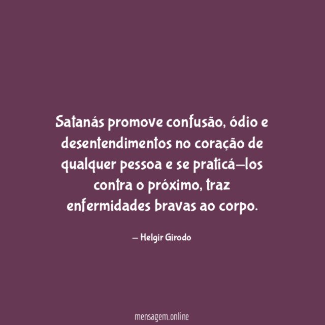 Satanás promove confusão