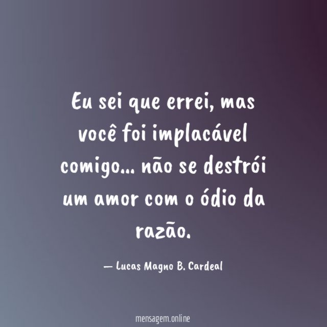 Eu sei que errei