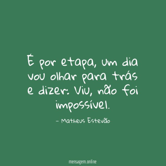 É por etapa