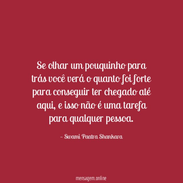 Se olhar um pouquinho para trás você verá