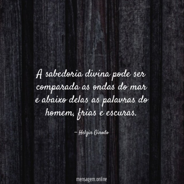 A sabedoria divina pode ser comparada as ondas